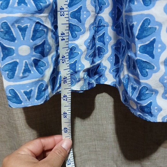 Vineyard Vines Women's Blue Print Tiered Midi Dress Summer Casual Short Sleeve - Picture 7 of 8